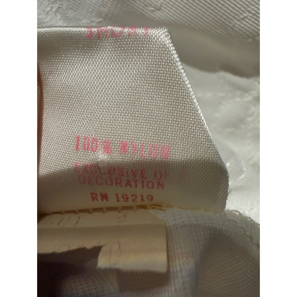Vintage Sears White Full Slip Dress Floral Embroidered Lace Trim Sz 32 XS Retro - Picture 9 of 10